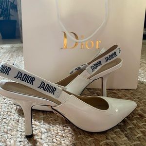 White Dior pumps
